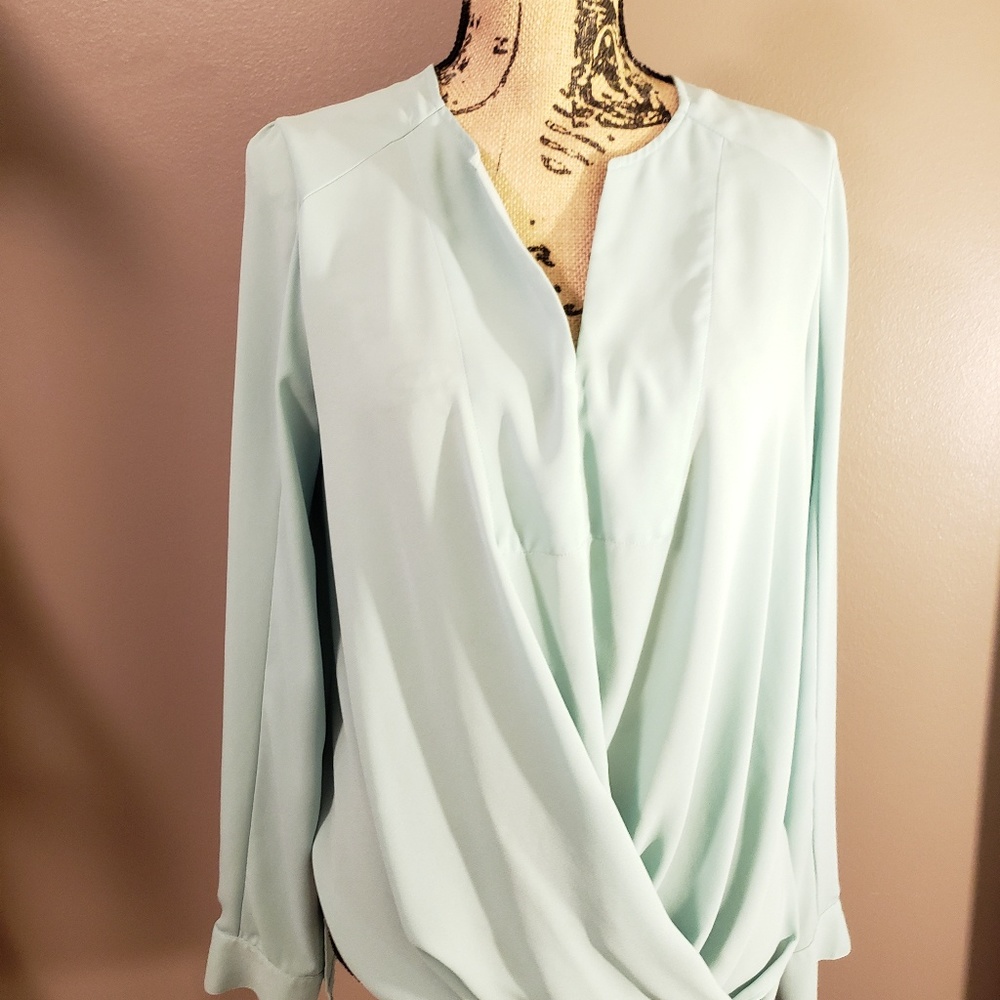 Mint Wrap Blouse